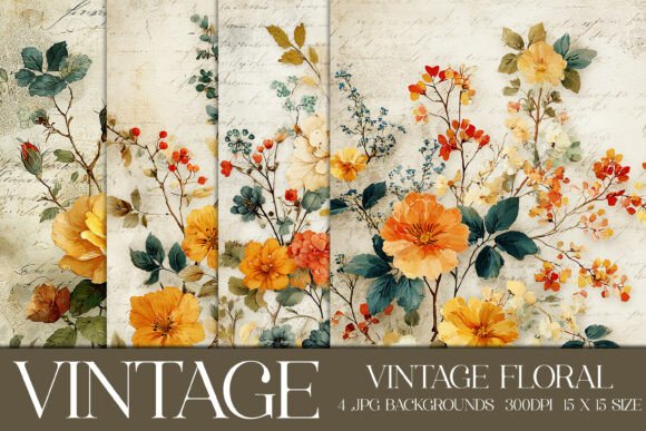 Download Vintage Floral Backgrounds, S6 - Backgrounds Collection