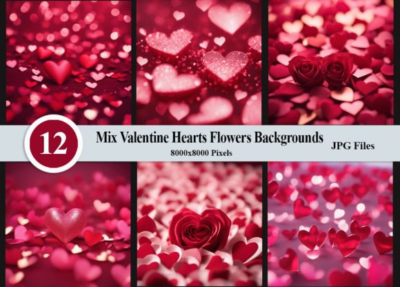 Download Mix Valentine Hearts Flowers Backgrounds - Backgrounds Collection