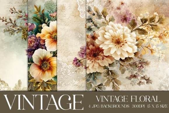 Download Vintage Floral Backgrounds, S8 - Backgrounds Collection