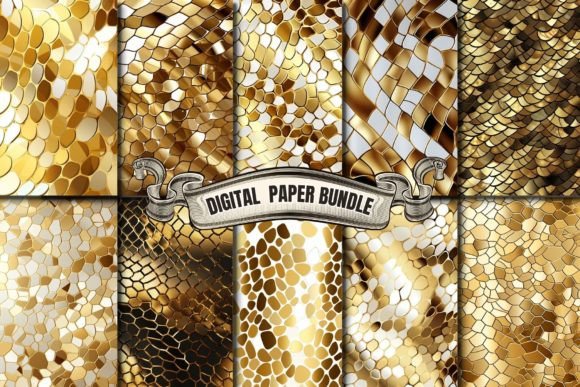Download Teal and Gold Animal Skins Digital Paper - Animal skin Collection