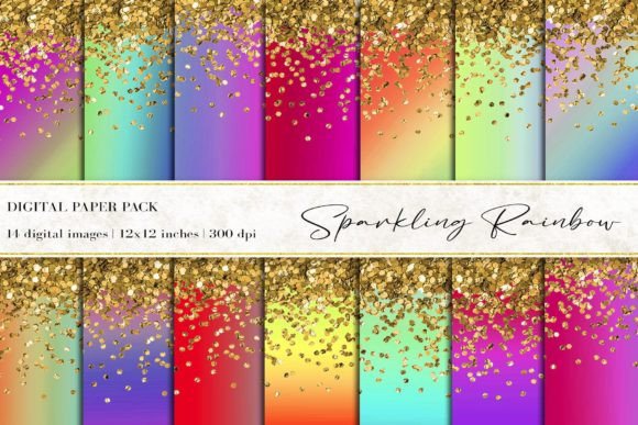 Download Sparkling Rainbow Digital Papers - Rainbow digital papers Collection