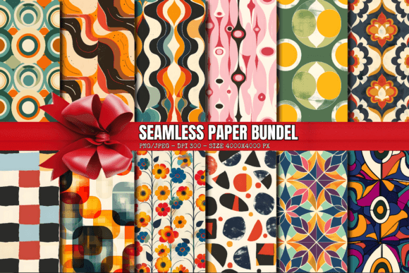 Download Retro Digital Paper Seamless Pattern-27 - Retro digital paper Collection