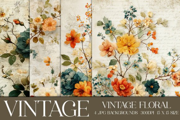 Download Vintage Floral Backgrounds, S4 - Backgrounds Collection