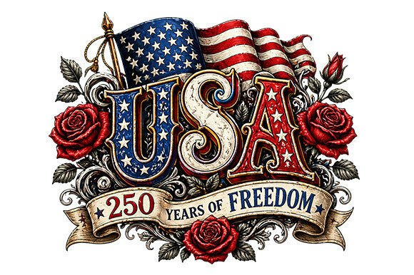 Download USA 250 Years PNG Patriotic Roses Art - Usa Collection