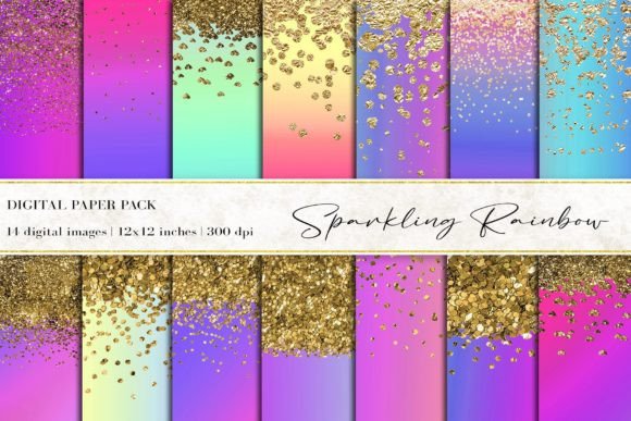 Download Sparkling Rainbow Digital Papers - Rainbow digital papers Collection