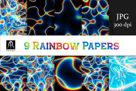 Download Whimsical Rainbow Digital Papers Overlay - Rainbow digital papers Collection