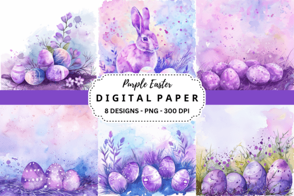 Download Watercolor Purple Easter Background - Easter background Collection