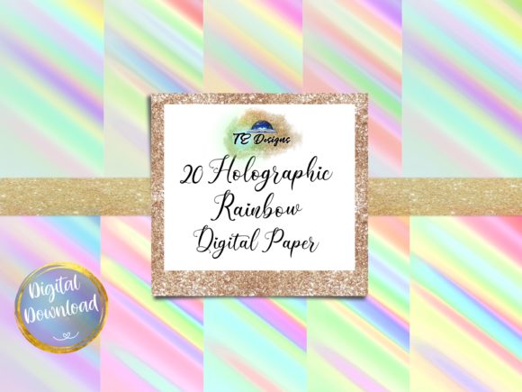 Download Holographic Rainbow Digital Papers - Rainbow digital papers Collection