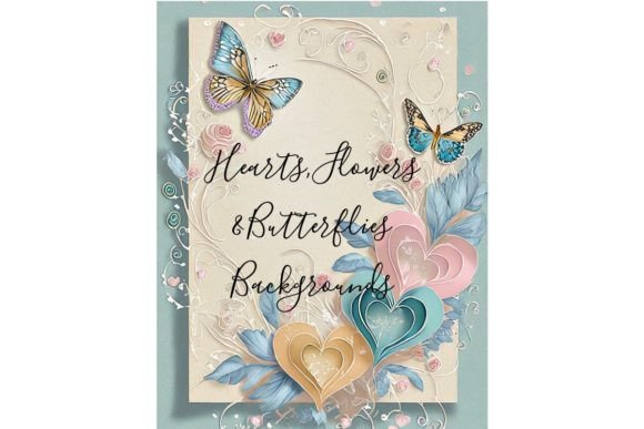 Download Hearts, Flowers &amp; Butterfies Backgrounds - Backgrounds Collection
