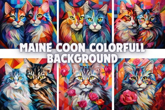 Download Main Coon Colorful Backgrounds - Backgrounds Collection