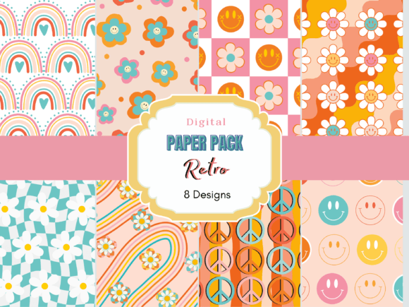Download Retro Digital Paper Pack - Retro digital paper Collection