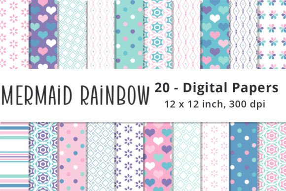 Download Mermaid Rainbow Printable Backgrounds - Backgrounds Collection