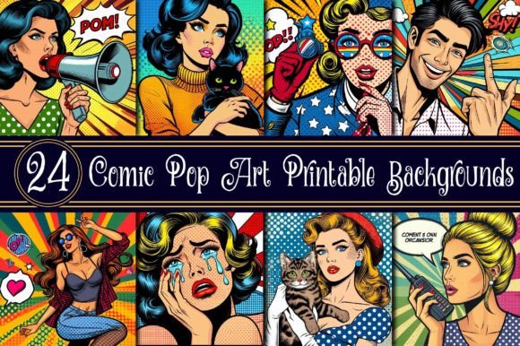 Download Comic Pop Art Printable Backgrounds - Backgrounds Collection