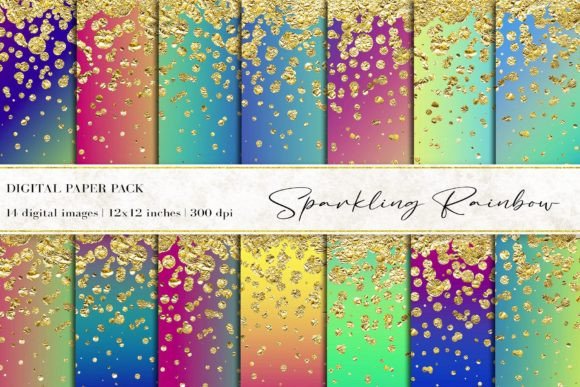 Download Sparkling Rainbow Digital Papers - Rainbow digital papers Collection