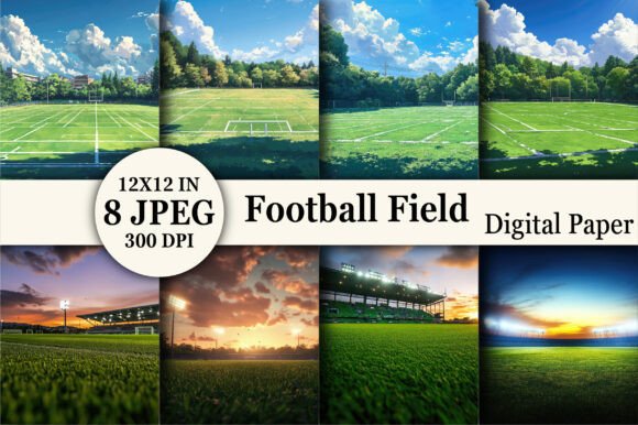 Download Football Field Digital Paper Backgrounds - Backgrounds Collection