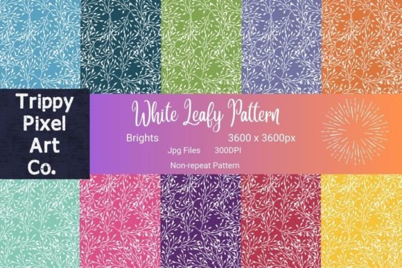 Download White Leafy Pattern Colorful Backgrounds - Backgrounds Collection