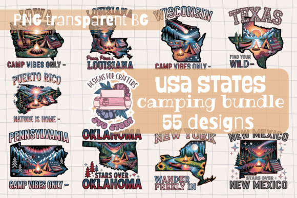 Download USA States Bundle 55 PNG Camping - Usa Collection