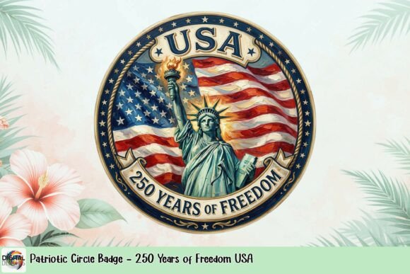 Download Patriotic Circle Badge - 250 Years of Freedom USA - Usa Collection
