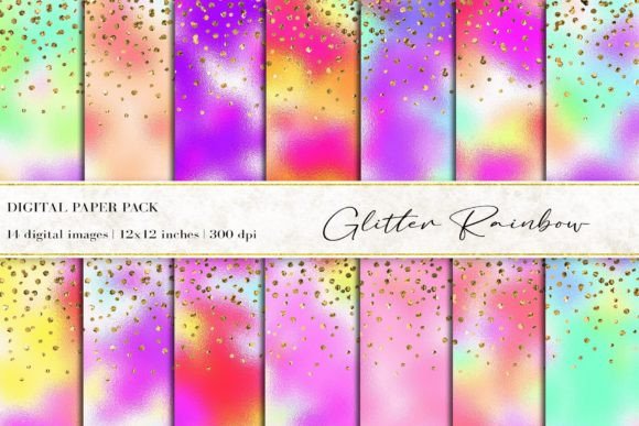 Download Glitter Rainbow Digital Papers - Rainbow digital papers Collection
