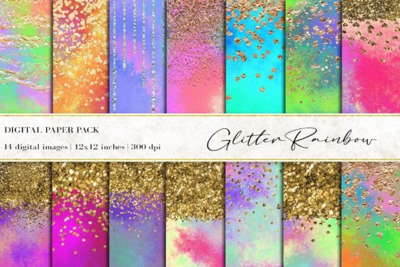 Download Glitter Rainbow Digital Papers - Rainbow digital papers Collection