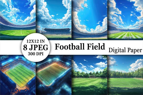Download Football Field Digital Paper Backgrounds - Backgrounds Collection