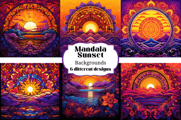 Download Mandala Sunset Colorful Backgrounds - Backgrounds Collection