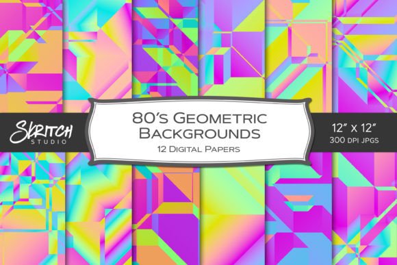 Download Retro 80's Pastel Geometric Backgrounds - Backgrounds Collection
