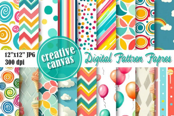 Download Cute Retro Digital Paper Bundle - Retro digital paper Collection